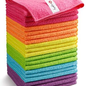 Orighty Microfiber Cleaning Cloths, Pack of 20, Highly Absorbent Cleaning Supplies, Lint Free Cloths for Multiple-use, Powerful Dust Removal Cleaning Rags for House, Kitchen, Car Care(12x12 inch)