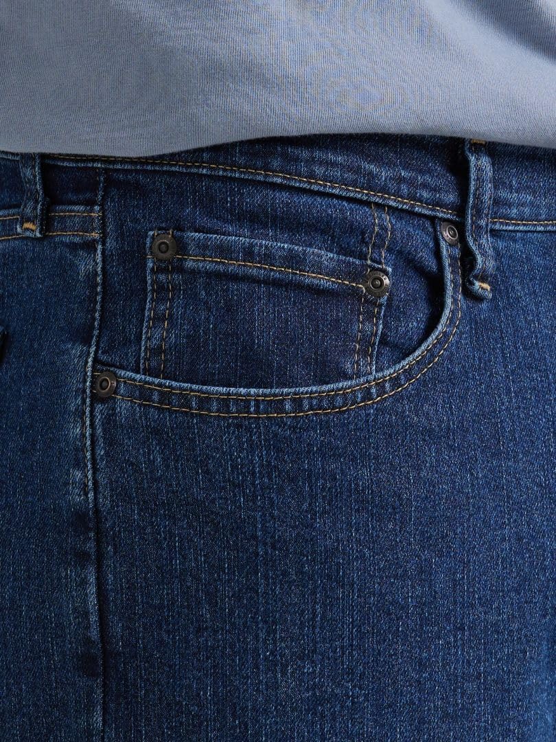 Wrangler Authentics Men's Comfort Flex Waist Relaxed Fit Jean, Dark Stonewash, 40W x 29L - Image 2